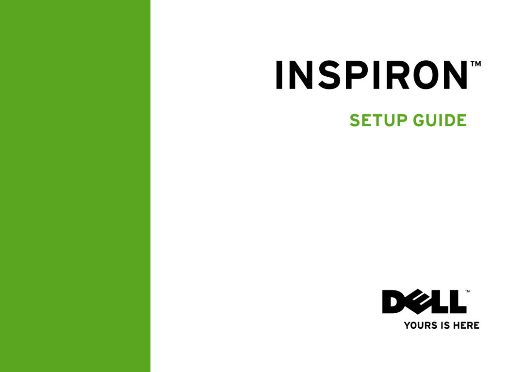 Dell N5010, P10F002, P10F001, M5010, 09N1F7A01 setup guide Inspiron, Setup Guide 